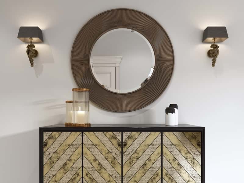 A Mirror Be Above Sideboard, How High To Hang Mirror Over Console Table