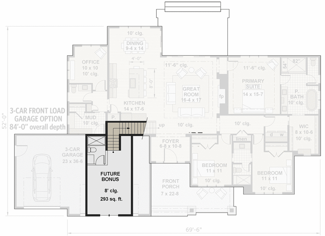 One-Level 3-Bedroom Modern Farmhouse Design With Inviting Home Office ...