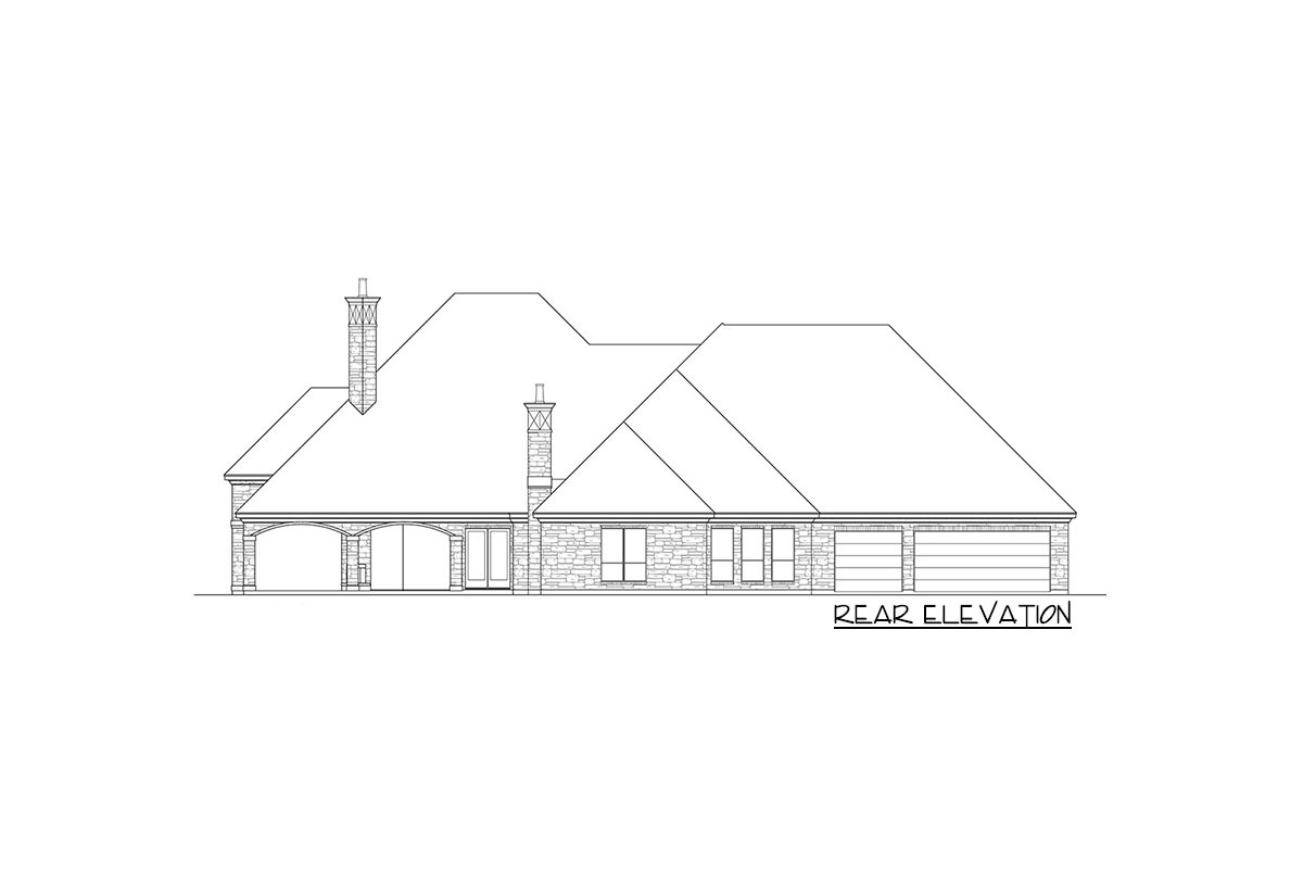 4-Bedroom 1-Story European Home Plan with a Wrap-around Porch and Game ...