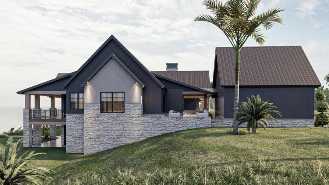 LakeFront 4Bedroom 1Story New American Style Home With Separate In