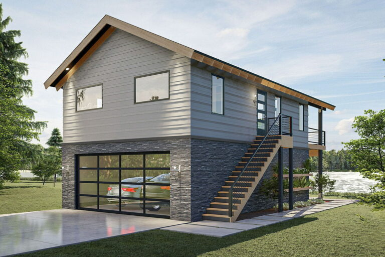 2-Bedroom 2-Story Rustic Garage Apartment with Open-Concept Living ...