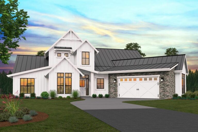 4-bedroom 1 Story Rustic Modern Farmhouse With Multi-use Flex Room 