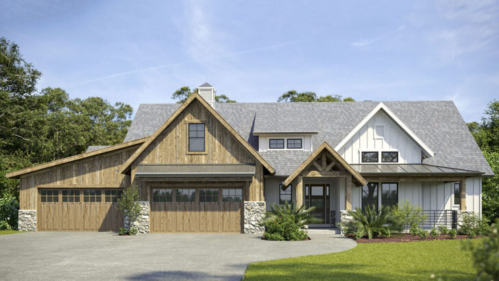 Grand 4-Bedroom Two-Story Mountain Modern Home with In-Law Suite and 4-Car Garage (Floor Plan)