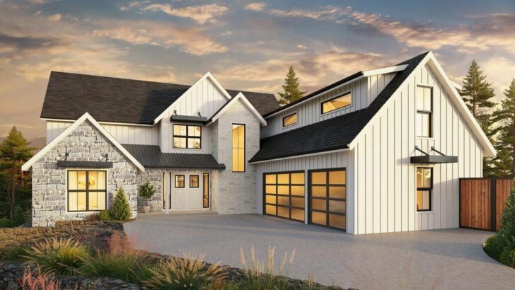 2-Story 4-Bedroom Modern Farmhouse With 2-Story Great Room (Floor Plan)