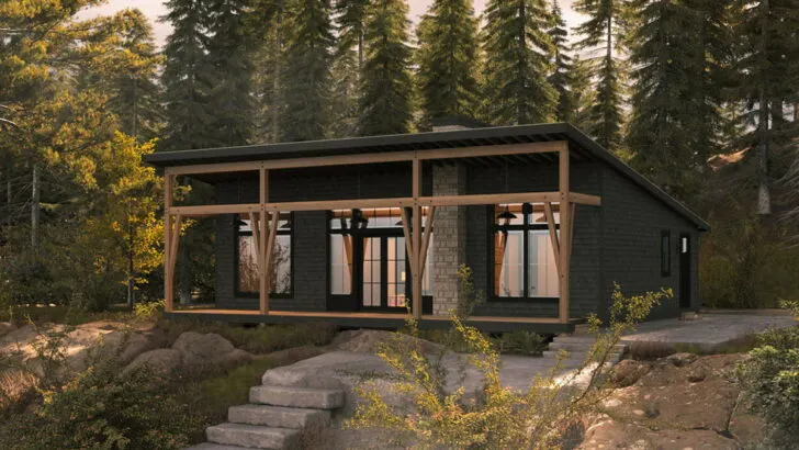 3-Bedroom 1-Story Modern Rustic Cottage With Mountain or Water Views (Floor Plan)
