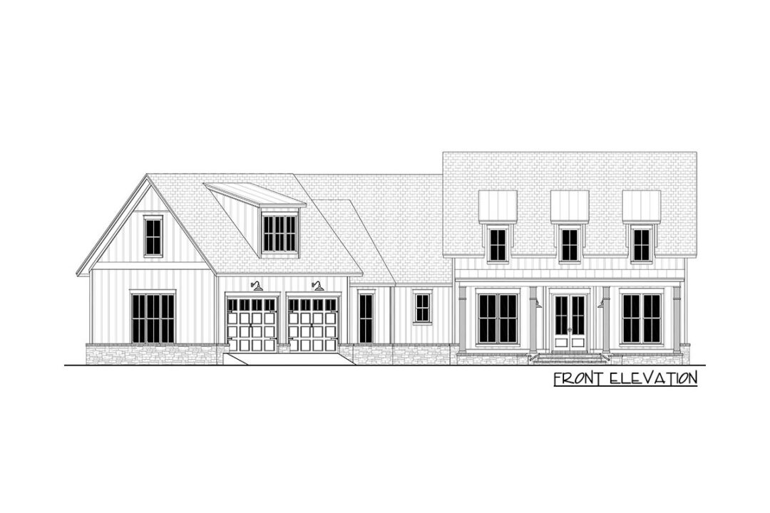 4 Bedroom 2 Story Modern Farmhouse With Angled Garage Floor Plan