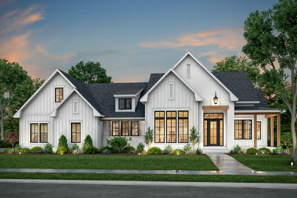 2-Story 4-Bedroom Modern Farmhouse With Home Office and Bonus with Bath ...