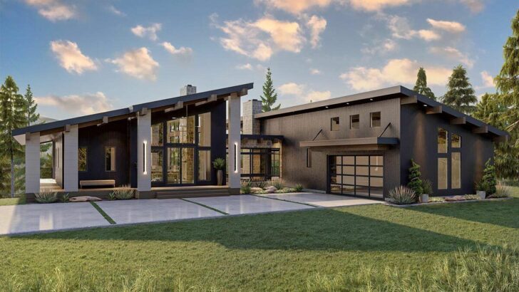 4-Bedroom 2-Story Modern Mountain-Style House With Deck Views and Expansion Option (Floor Plan)