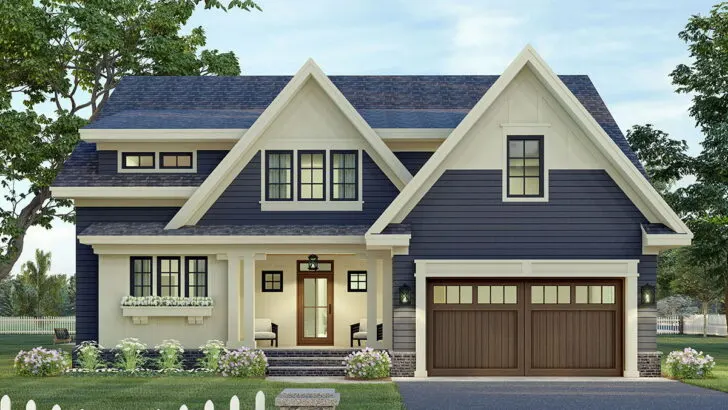 New American-Style 3-Bedroom 2-Story House With Home Office and Upstairs Loft Plus Bonus Expansion (...