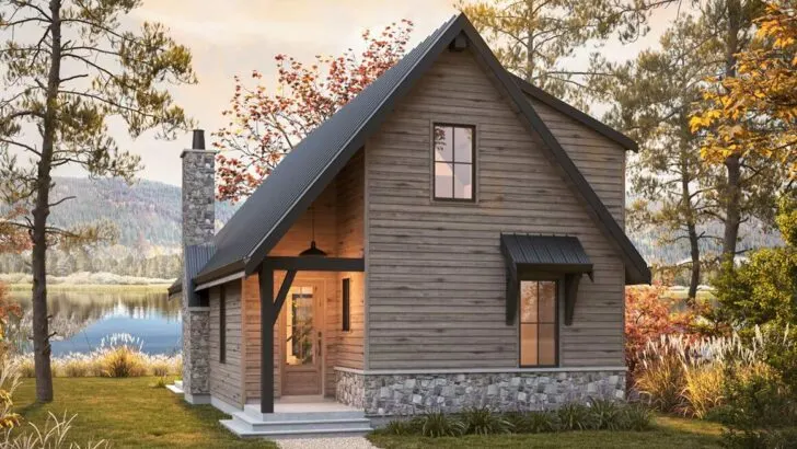 3-Bedroom Dual-Story Mountain Cottage with Vaulted Back Porch (Floor Plan)