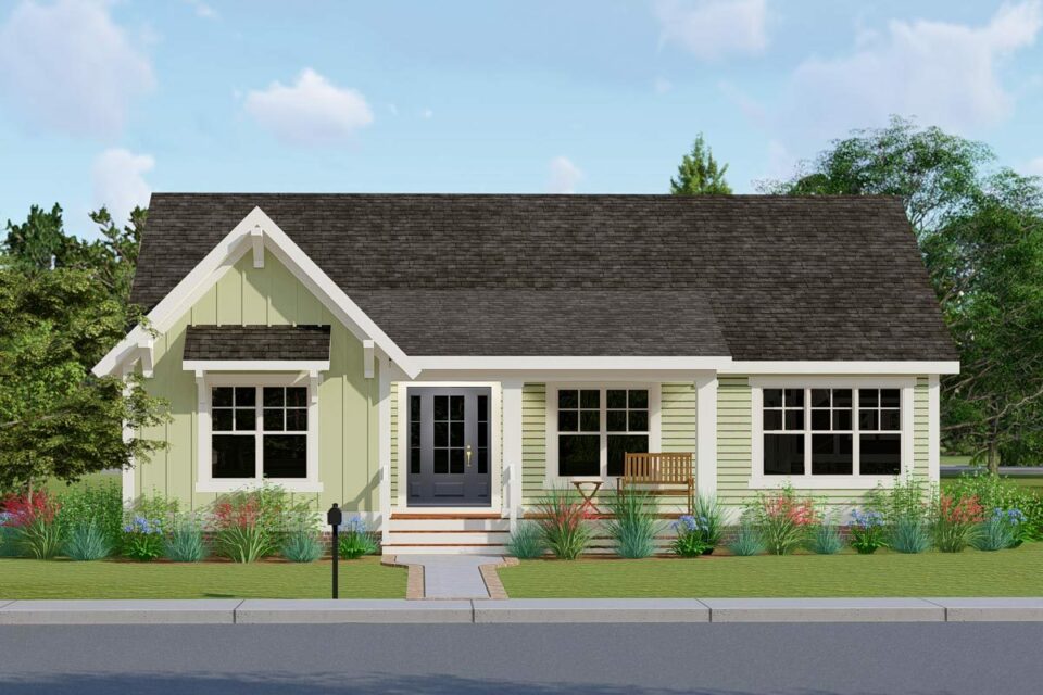 1-Story 4-Bedroom Cottage With Optional Lower Level (Floor Plan)