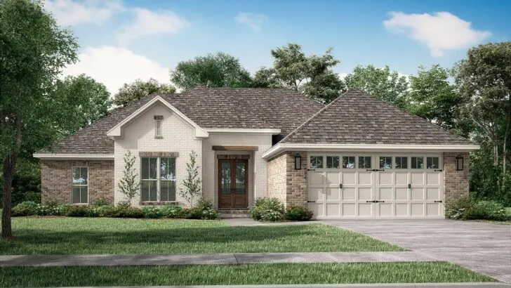 4-Bedroom Single-Story Country-Style Home With Open Layout (Floor Plan)