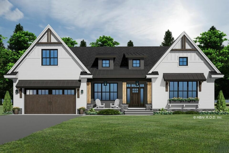 1-Story 3-Bedroom Modern Farmhouse With Bonus Expansion (Floor Plan)