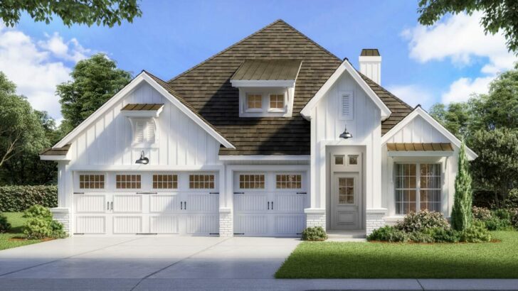 3-Bedroom 1-Story New American House With Convertible Home Office (Floor Plan)