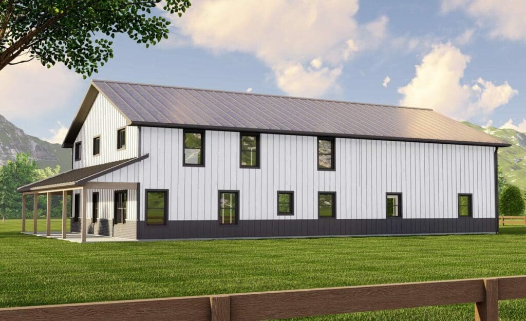 3-Bedroom Barndominium House Side View