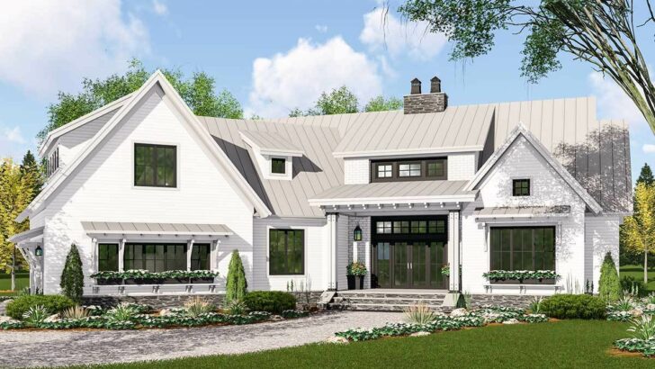 Expandable 4-Bedroom 2-Story Farmhouse with Gaming Loft Option (Floor Plan)