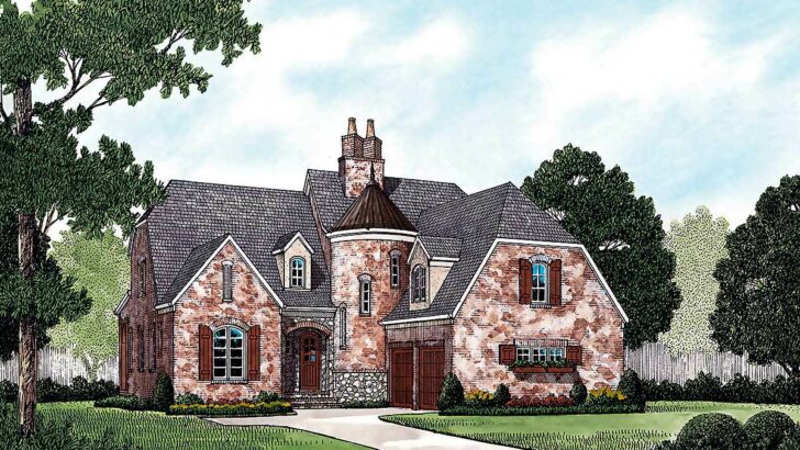 3-Bedroom Two-Story Storybook Style House with Secret Passage (Floor Plan)