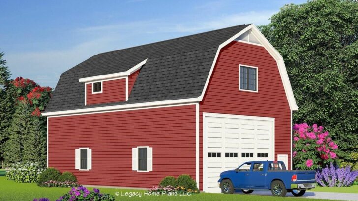 2-Bedroom Dual-Story Barn Style House With Spacious RV Garage (Floor Plan)