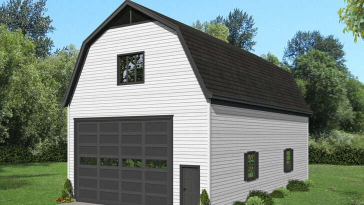 2-Story 4-Car Barn Style Detached Garage with RV Parking and Storage Above (Floor Plan)