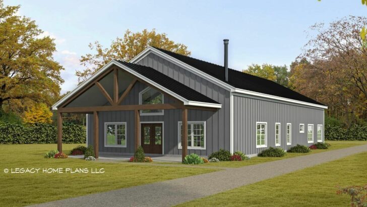 4-Bedroom 2-Story Barn Style House with Rear Access Garage (Floor Plan)