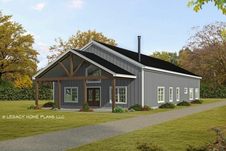 4-Bedroom 2-Story Barn Style House with Rear Access Garage (Floor Plan)