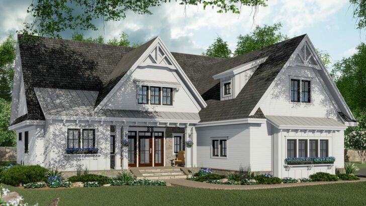 Dual-Story 3-Bedroom Modern Farmhouse with Multiple Garage Options (Floor Plan)
