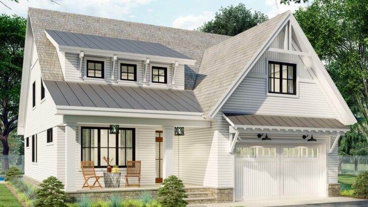 4-Bedroom 2-Story Craftsman Farmhouse with Variety of Garage Options (Floor Plan)