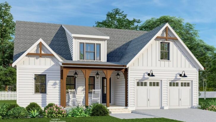 4-Bedroom Dual-Story New American Farmhouse with Optionable Second Level (Floor Plan)