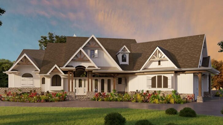 5-Bedroom Single-Story New American Farmhouse with Optional Second Floor (Floor Plan)