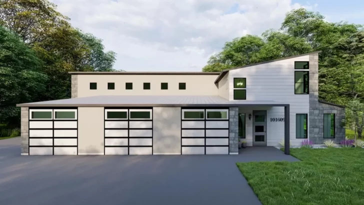 2-Bedroom Dual-Story Modern Barn Home with Oversized Garage (Floor Plan)