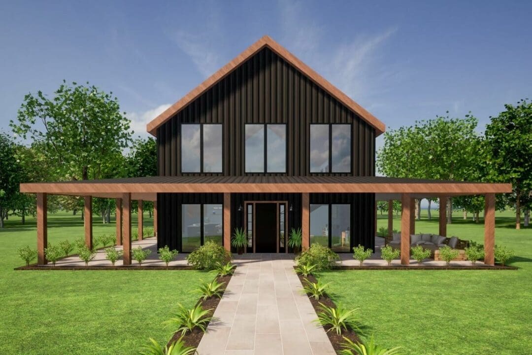 Country Rustic 3-Story 4-Bedroom Barndominium Style House with Dual ...