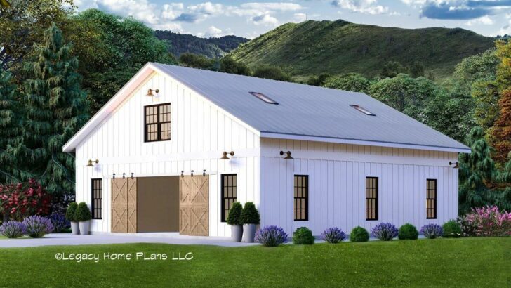Loft-Style 2-Story Barn Studio with Garage Space (Floor Plan)