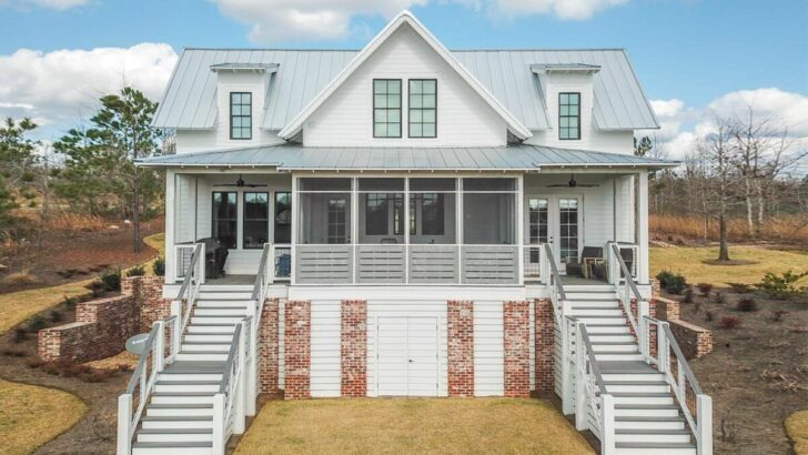 Dual-Story 3-Bedroom Farmhouse with Dual Screened Porches (Floor Plan)