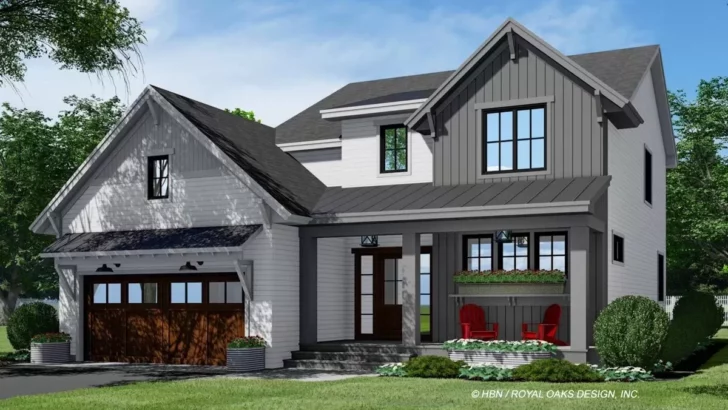 Two-Story 4-Bedroom Modern Farmhouse With Main Floor Den or Home Office (Floor Plan)