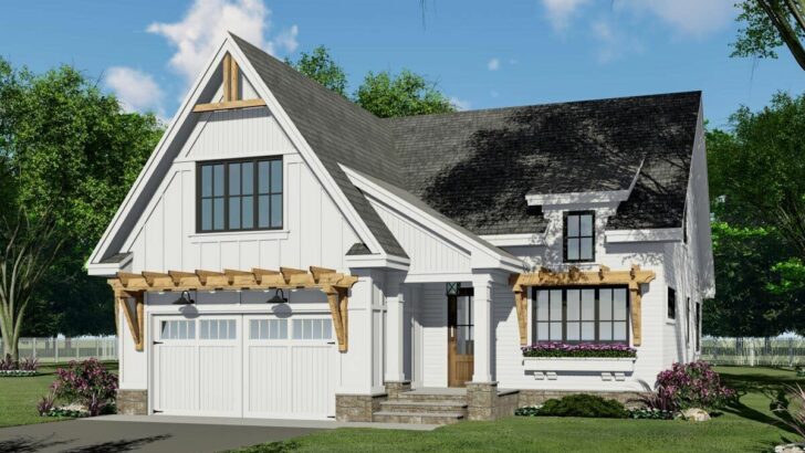 4-Bedroom 2-Story Modern Farmhouse with Home Office (Floor Plan)