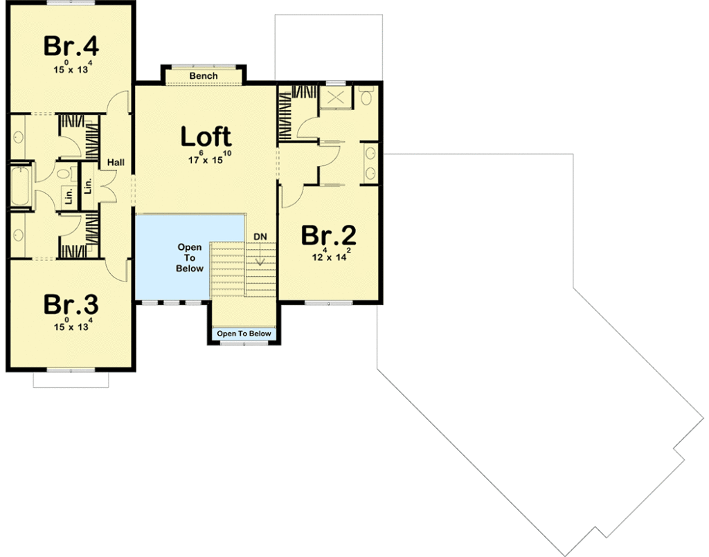 4-Bedroom Two-Story Modern Farmhouse With Angled 3-Car Garage (Floor Plan)