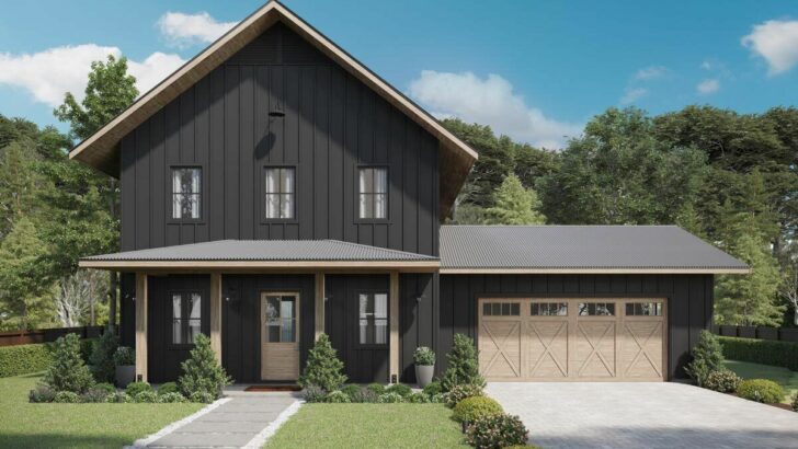 6-Bedroom Two-Story Modern Farmhouse with 2-Car Oversized Garage (Floor Plan)