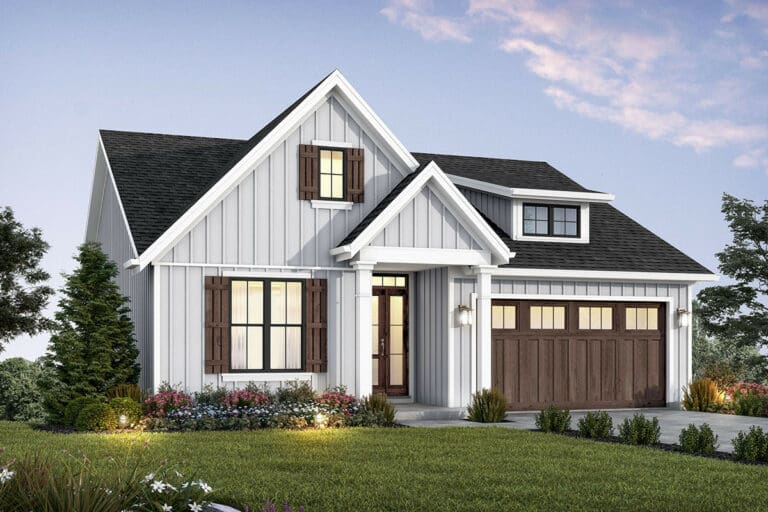 3-Bedroom One-Story New American Farmhouse with Walkout Basement (Floor Plan)