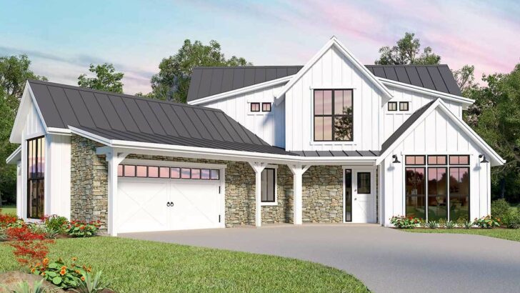 Two-Story 4-Bedroom Modern Farmhouse with Great Views To The Back (Floor Plan)