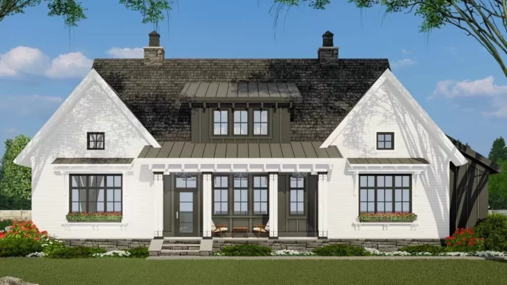 3-Bedroom 2-Story Modern Farmhouse With Vaulted Great Room and Kitchen (Floor Plan)