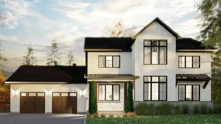 Two-Story 4-Bedroom Modern Farmhouse with Open Layout (Floor Plan)
