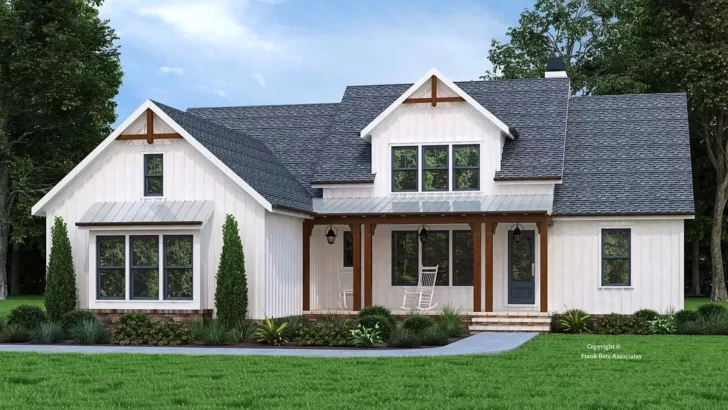 4-Bedroom Two-Story Modern Farmhouse With Expansion Possibilities Upstairs (Floor Plan)