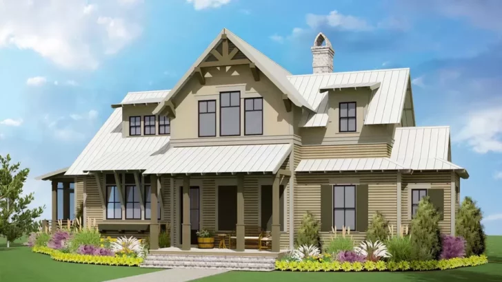 3-Bedroom Two-Story Craftsman Farmhouse With Porches Galore (Floor Plan)