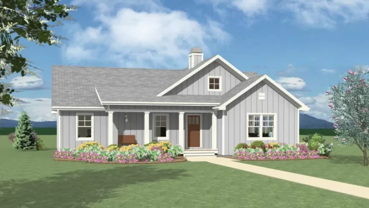 3-Bedroom 1-Story Farmhouse with Expansive Porches (Floor Plan)