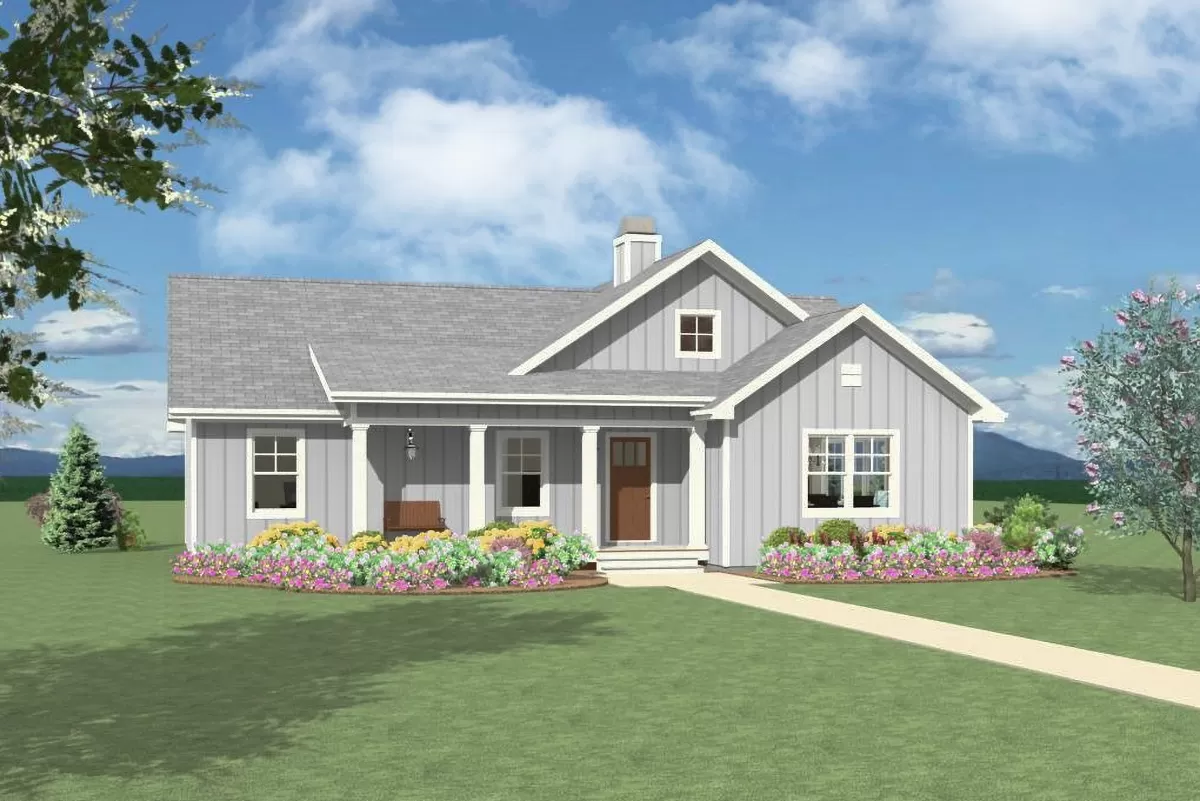 3-Bedroom 1-Story Farmhouse with Expansive Porches (Floor Plan)