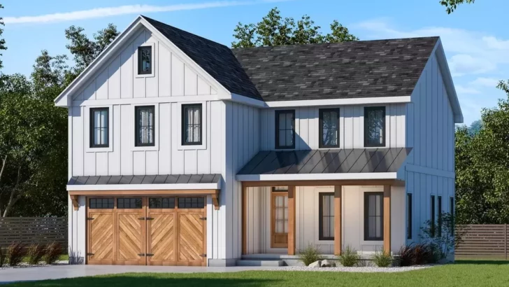 4-Bedroom 2-Story New American Contemporary Farmhouse with Luxurious Master Suite (Floor Plan)