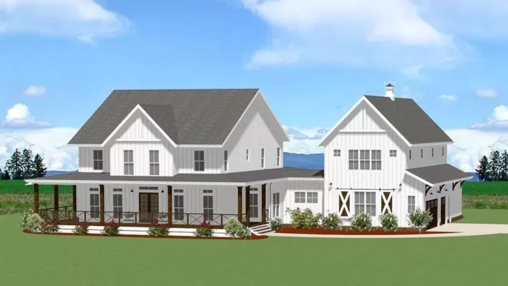 4-Bedroom 2-Story Country Farmhouse With Optional Garage Loft (Floor Plan)