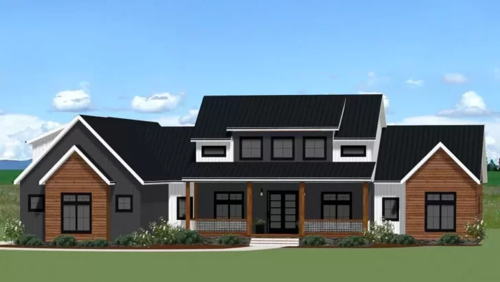 3-Bedroom Single-Story New American Farmhouse With Split-bed Layout and Bonus Level (Floor Plan)