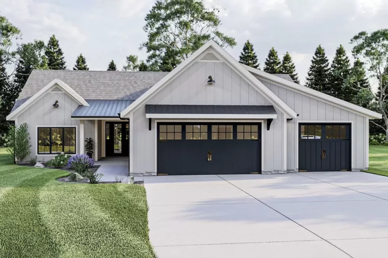 One-Story 3-Bedroom New American Farmhouse with ADA-Compliant Features (Floor Plan)