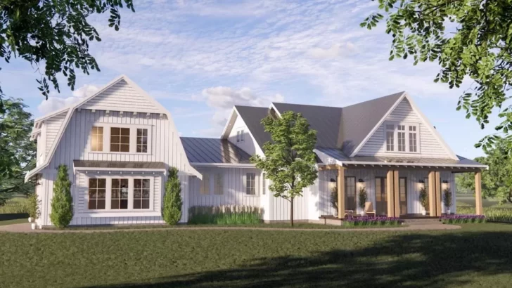 4-Bedroom 2-Story Farmhouse With Optional In-law Suite above Garage (Floor Plan)